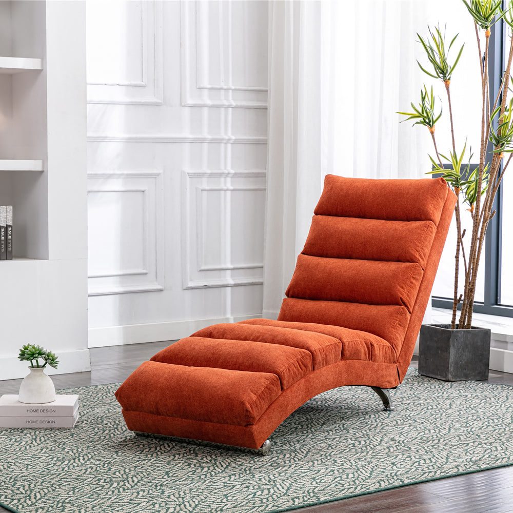 Linen Massage Chaise Lounge Indoor with Remote Control,Ergonomic Electric Massage Long Lounger with 5 Modes for Office, Living Room,Bedroom (Beige)