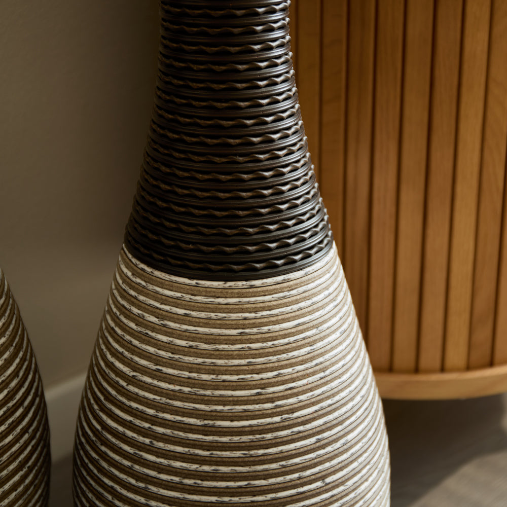 Desktop Vase, Brown Decorative Floor Vase, Classic and Neat Floor Vase, High Independent Flower Stand, Artificial Vine Vase, PVC Floor Vase, Home Decoration Flower Stand Set of 3 pieces