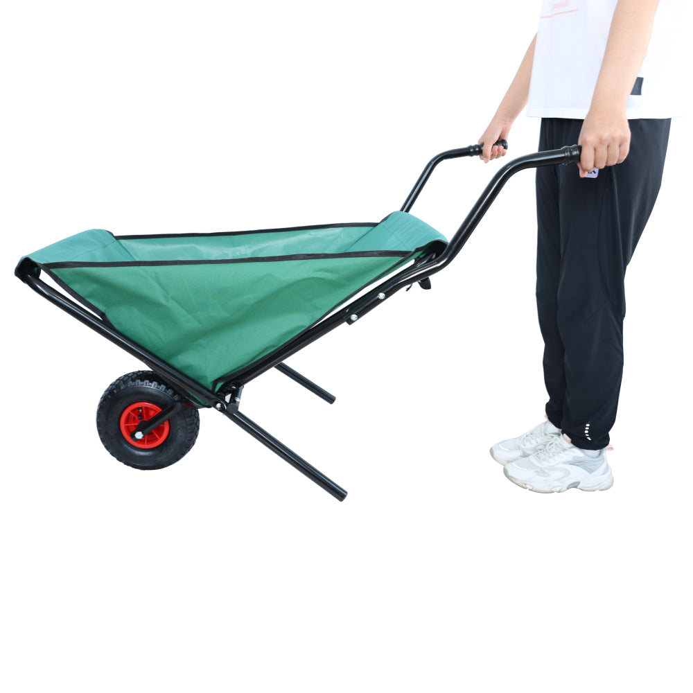 Children's metal trolley, children's trolley, children's heavy vehicle, metal structure two-wheeled trolley, steel pallet, can be used in gardens, loading leaves, soil, sand, etc. (red)