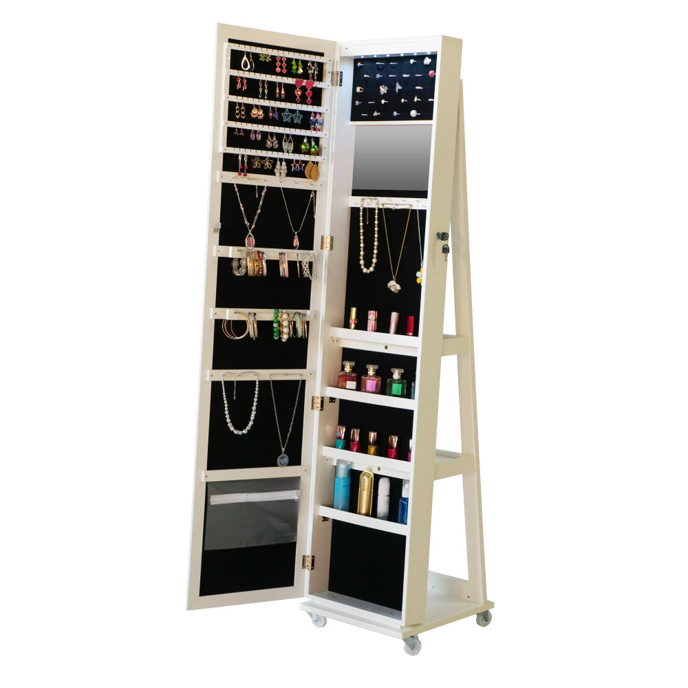 Full Length Mirror 360° Swivel Jewelry Cabinet
