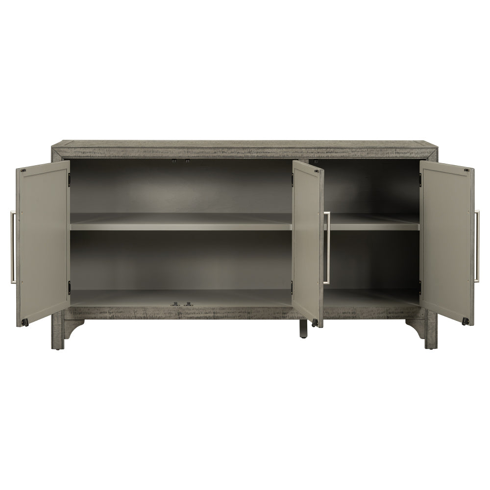 U_Style Designed Storage Cabinet Sideboard with MDF+Pine veneer , Adjustable Shelves, Suitable for Living Rooms, Entrance and Study Rooms.