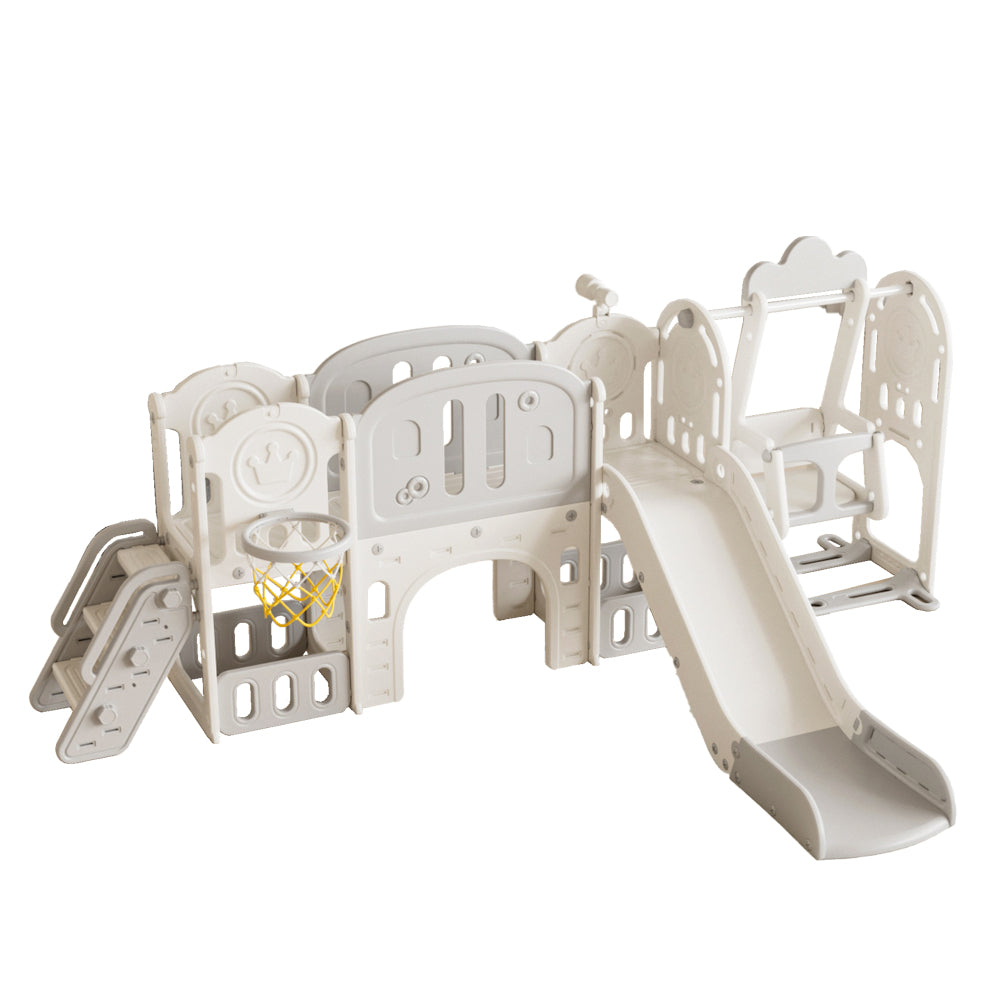 Toddler Slide, Kids Slide for Toddlers Age 1-4, 11in 1 Baby Slide Outdoor Indoor Playground with Basketball Hoop and Extra long aisle, Strong swing,Sturdy and Easy Assembly Toddler Playset, Ideal Todd