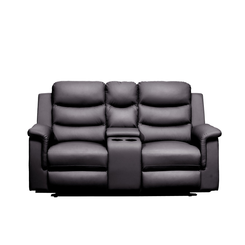 Reclining Loveseat with Middle Console Slipcover, Stretch Loveseat Reclining Sofa Covers (BLACK, 2 Seat Recliner Cover with Console)