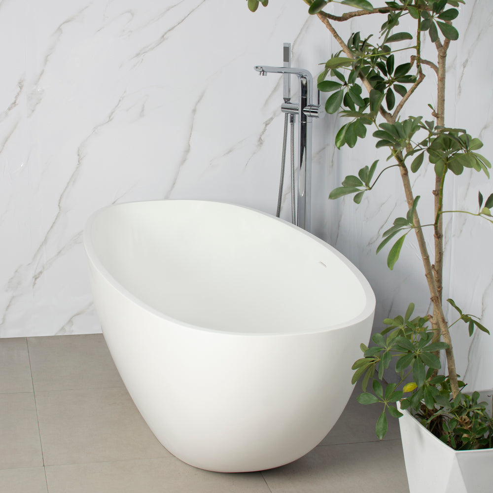 65.2 inch freestanding solid surface soaking bathtub for bathroom