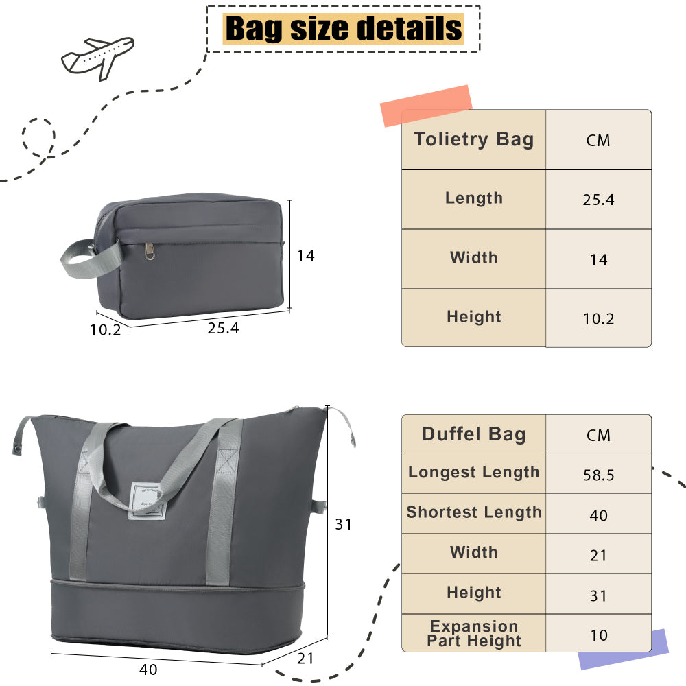 Softside Luggage Expandable 3 Piece Set Suitcase with Duffel Bag Upright Spinner Softshell Lightweight Luggage Travel Set