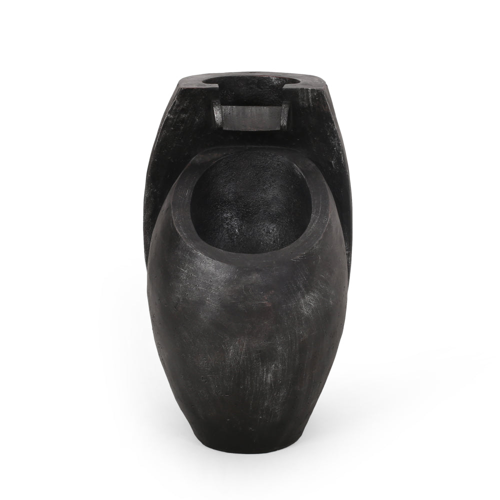 Weather Resistant Floor Fountain with Light, Multi-Gray