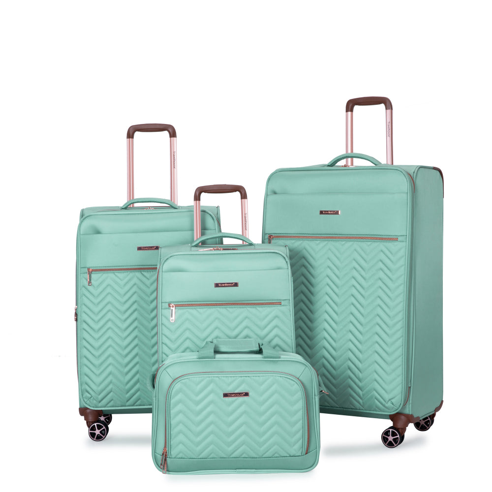 4-Piece Set (16/20/24/28) ,Softshell Suitcase Spinner Wheels Terylene Luggage Sets Carry On Suitcase Luggage Lightweight Durable Suitcase Wine Red