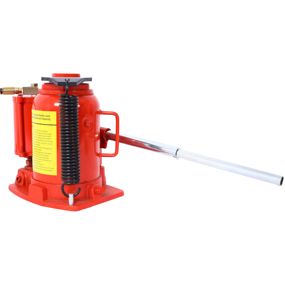 Air Hydraulic Bottle Jack, 32 Ton/70550LBS LBS All Welded Bottle Jack, 10-16.3 inch Lifting Range, Manual Handle and Air Pump, for Car, Pickup, Truck, RV, Auto Repair, Industrial Engineering ,Red
