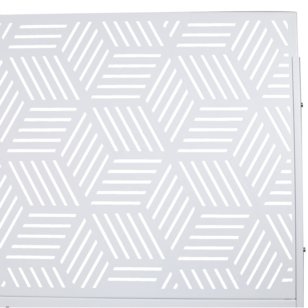 Outdoor & Indoor Privacy Screen Metal Privacy Screen 76" H×48" W, Freestanding Decorative Privacy Screen for Deck Balcony Patio, Privacy Fence Panels for Outside Lawn Garden PS116 WHITE