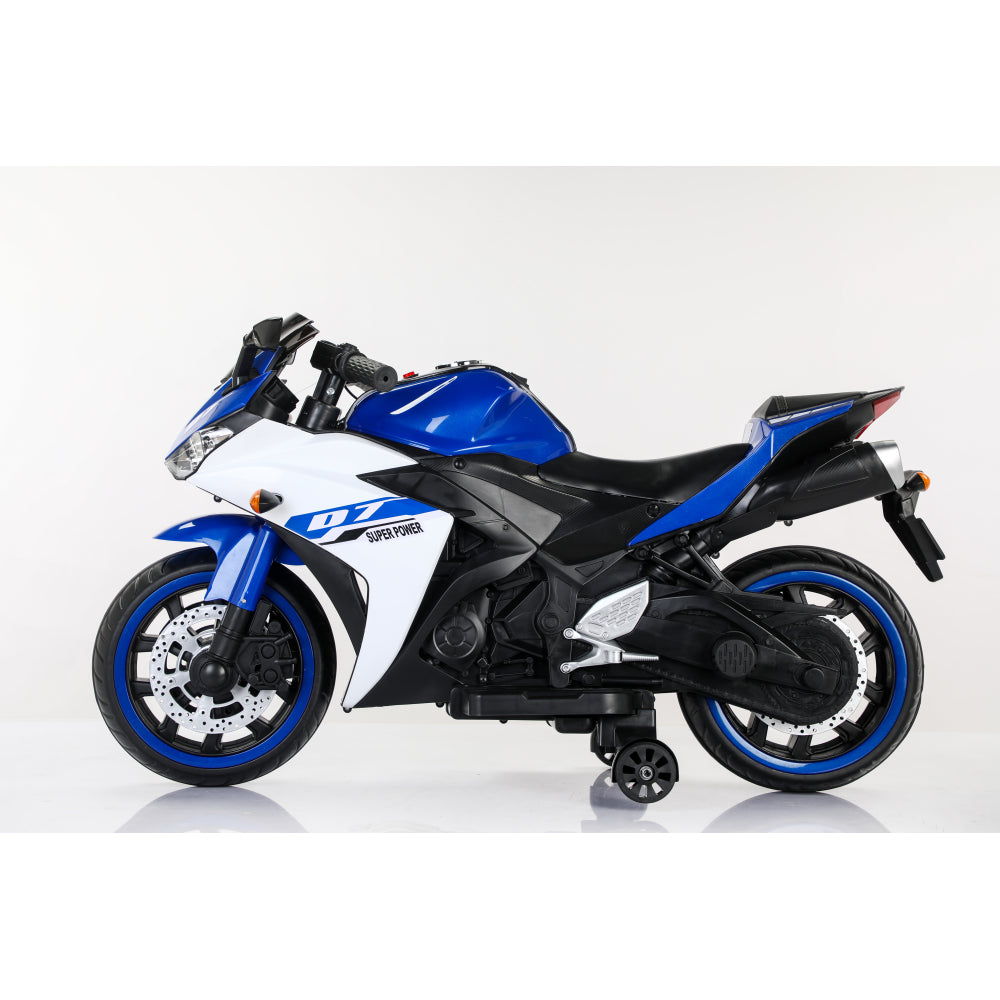 Electric motorcycle/ 12 V Kids toys motorcycle/Kids electric car/electric ride on toys for 3 4 5 6 years Boys Girls with Training Wheels/manual throttle/ drive by hand/Lighting wheels
