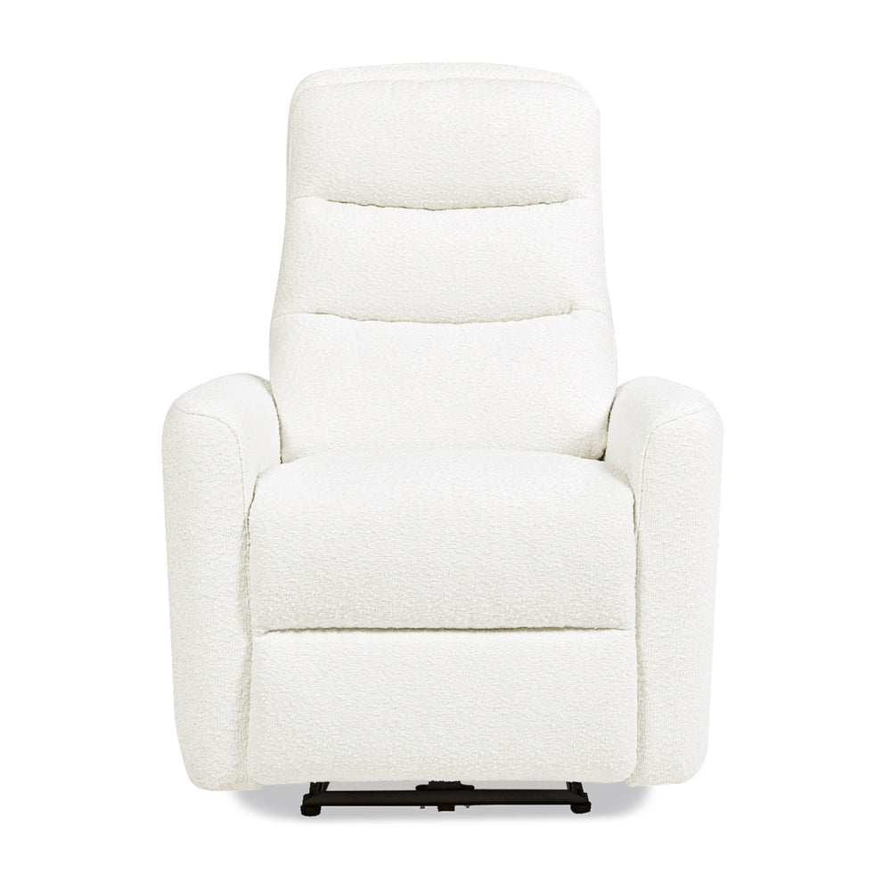 Bloomy 35.5" High-Back Power Recliner Motion Chair, Chiffon White Boucle