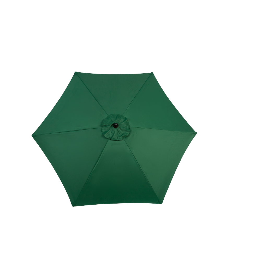 9FT Outdoor Patio Umbrella Outdoor Table Umbrella with Push Button Tilt and Crank, Market Umbrella 6 Sturdy Ribs , Deck, Backyard, Pool (Base Not Included) - ( Dark green )