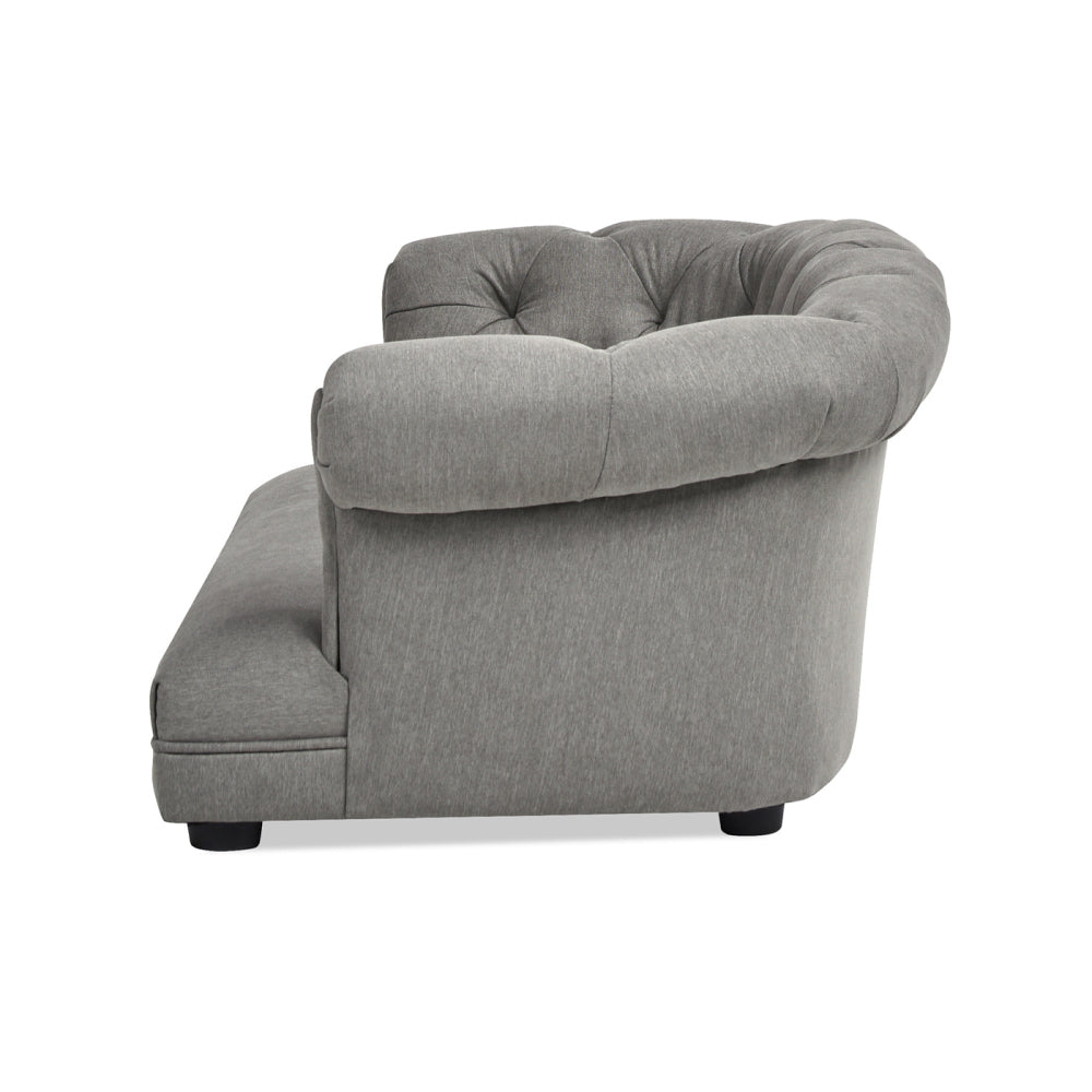 Kiki 36.5" Chesterfield Dog Sofa Bed, Medium, Uptown Gray Stain Resistant High Performance Polyester