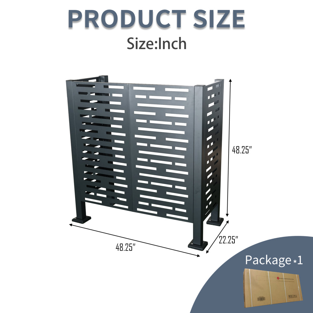 4*2 FT Air Conditioner Fence for Outdoor Units,Metal Privacy Fence Cover, Perfect to Conceal Air Conditioning Units (W540133740)