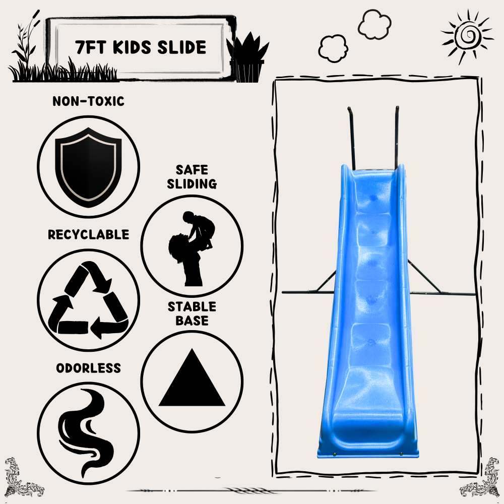 XSL003 2.2M kids plastic slide indoor Freestanding playground equipment children plastic slide kids indoor slide blue