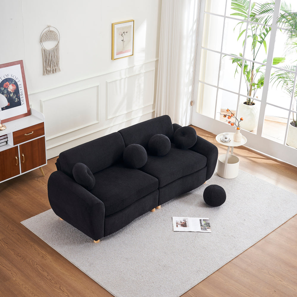 Modern Sofa for Living Room, 84" Green Chenille Sofa Couch, Sectional Love Seat Couch, Upholstered Sofa for Apatment Bedroom Home Office