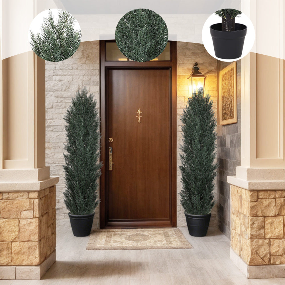 180cm detachable artificial green pine and cypress tall simulation plant for indoor and outdoor decoration 2pcs/set