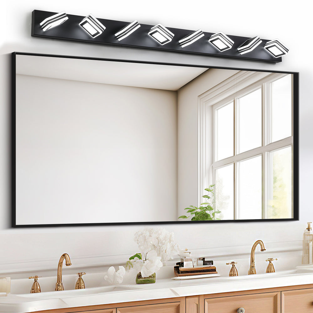 40" Modern 6-Light LED Vanity Light - Sleek Bathroom Wall Fixture, Iron & Acrylic, Dimmable & Energy-Efficient, Ideal for Mirror Lighting