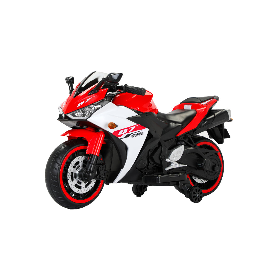 Electric motorcycle/ 12V Kids toys motorcycle/Kids electric car/electric ride on toys for 3 4 5 6 years Boys Girls with Training Wheels/manual throttle/ drive by hand/Lighting wheels