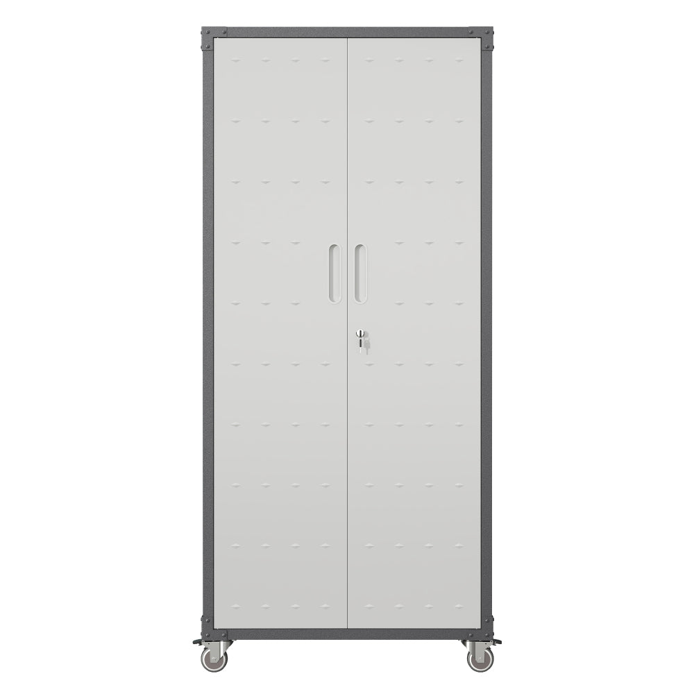 Heavy-Duty Metal Garage Storage Cabinet with Wheels - Sturdy and Durable Tool Storage Cabinet for Garage, Office, and Home Organizer Solutions