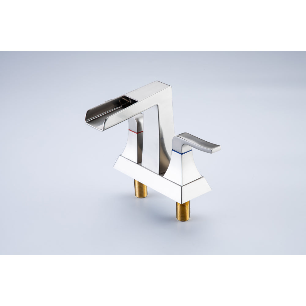 Widespread Bathroom Sink Faucet Brushed Nickel