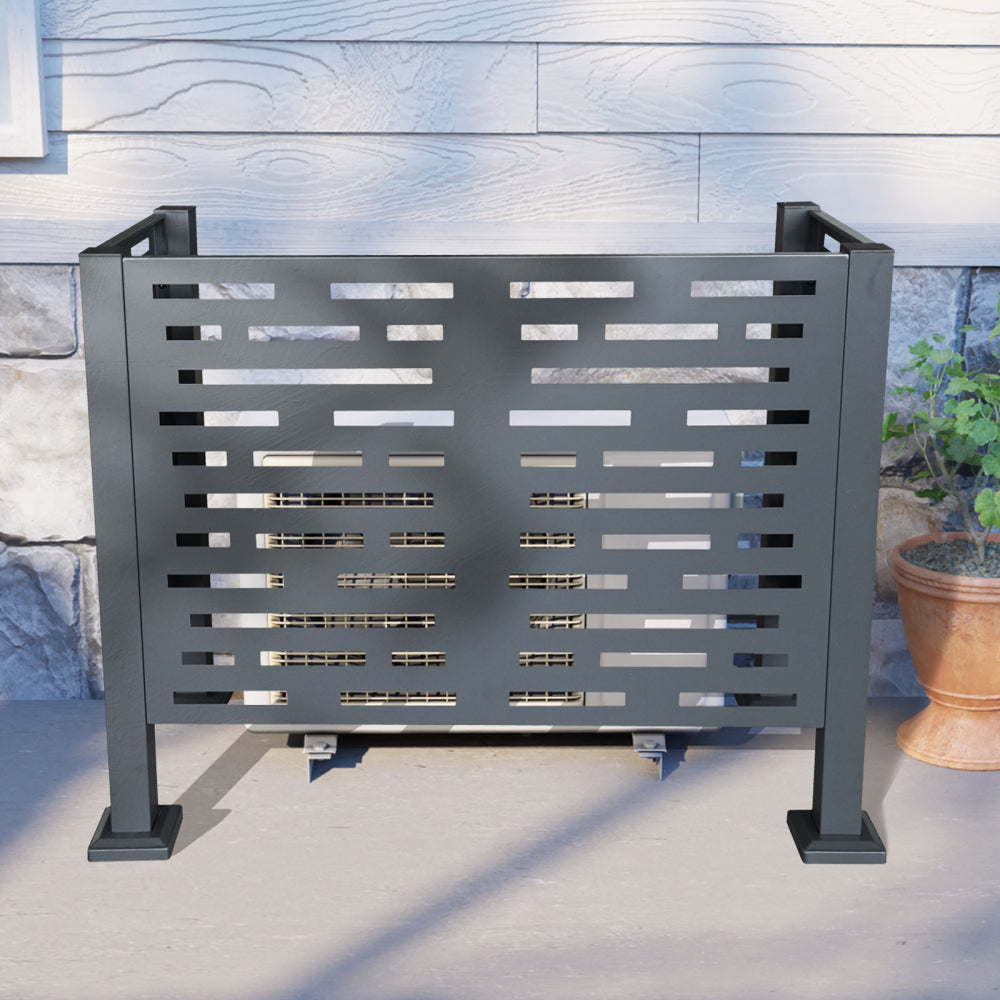 4ftx2ft Air Conditioner Fence for Outdoor Units,Metal Privacy Fence Cover, Perfect to Conceal Air Conditioning Units,3- Fence Panels