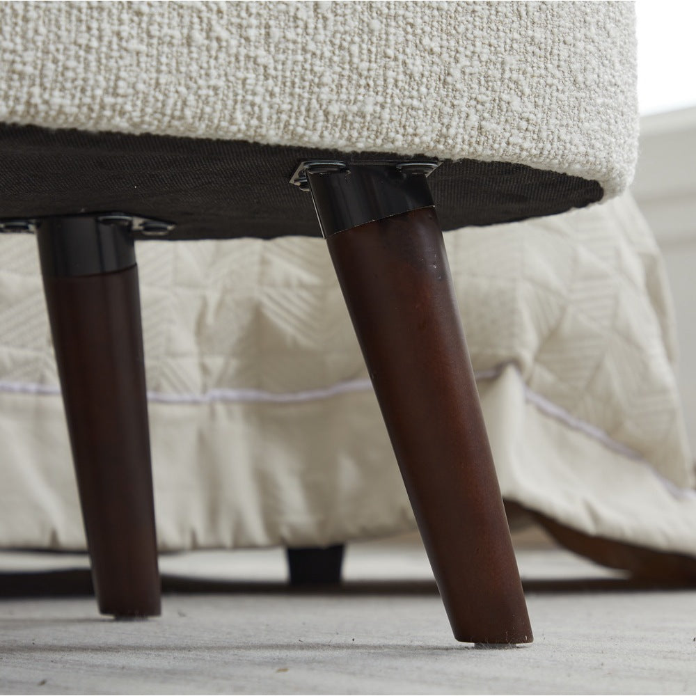 S02 Basics Upholstered Storage Ottoman and Entryway Bench WHITE