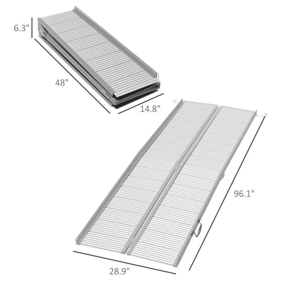 Portable Portable Wheelchair Ramp for Home, Threshold Handicap Ramp 8'
