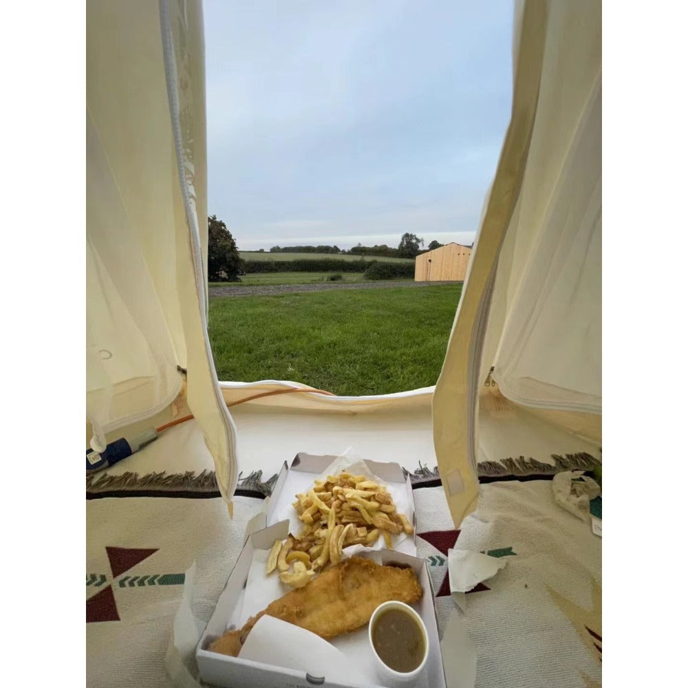 SAM&HAIBEI Bell Tent 4 Season 9.85ft Glamping Tent, Hot Tent,Ideal for Family Camping, Hiking,Canvas Tent with Aluminum Pole. Support Camouflage Fabric Customization
