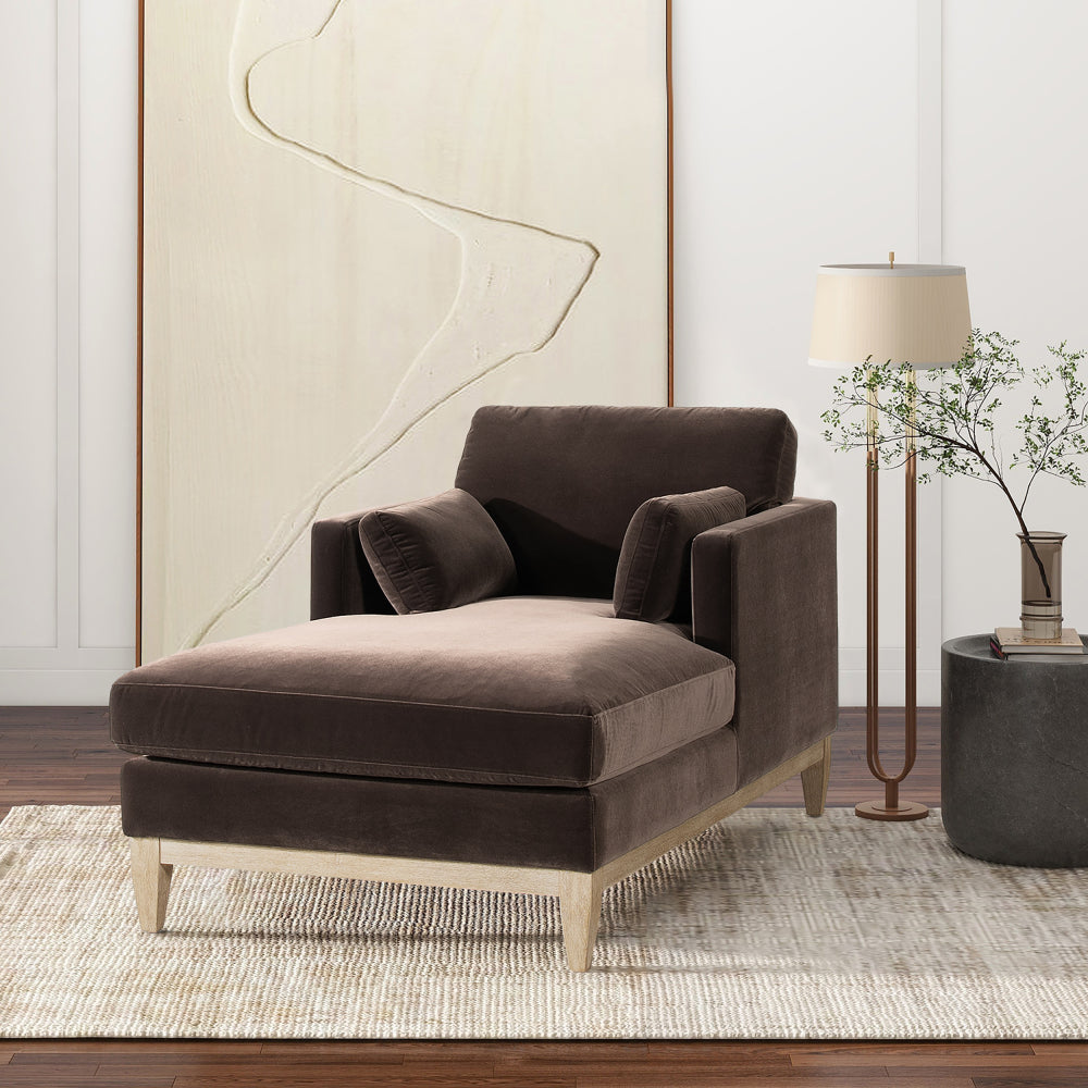 Knox 89" Modern Farmhouse Reversible Chaise Sectional Sofa, French Beige Performance Velvet