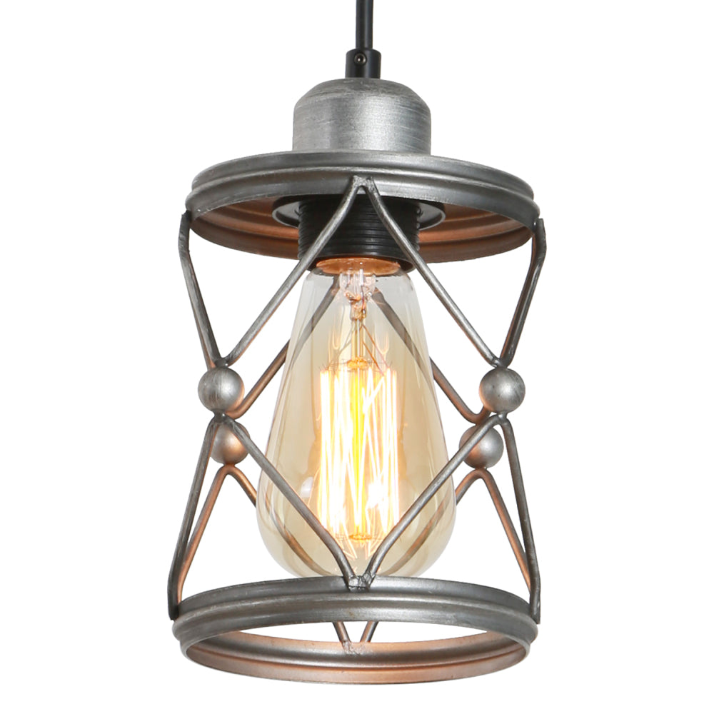 Farmhouse Vintage Pendant Light Black Fixture Pendant Lights with Spring Frame Adjustable Metal Hanging Lamp for Kitchen Island Dining Room Bedroom Living Room Barn Entryy, E26