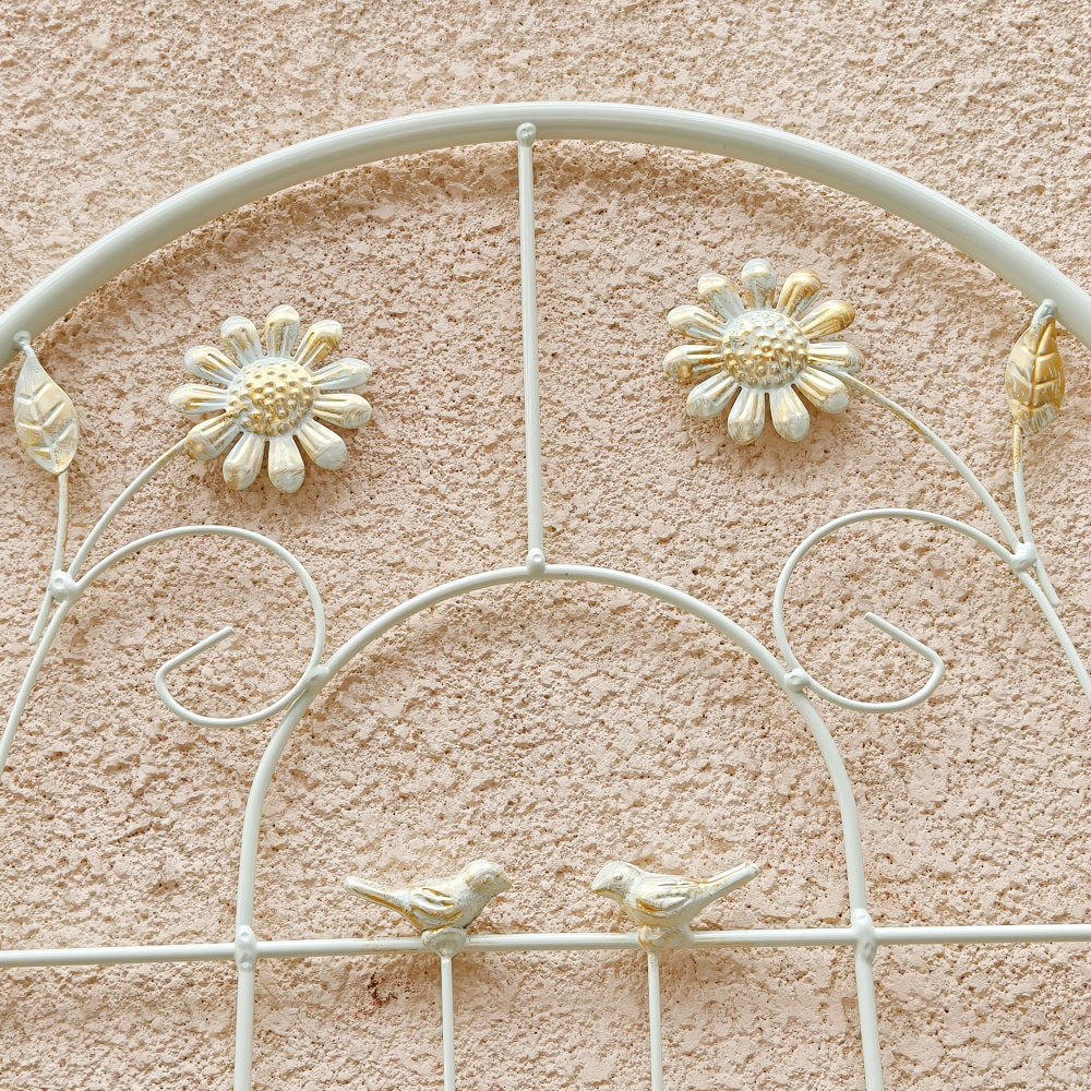 2 Pack Metal Garden Trellis 86.7" x 19.7" Rustproof Trellis for Climbing Plants Outdoor Flower Support Cream White