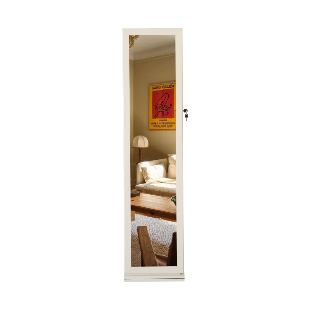 Full Length Mirror 360° Swivel Jewelry Cabinet With Led Light