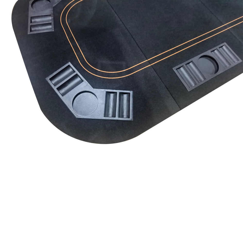 63" Folding Poker Tabletop for Table Games Blackjack Black Felt with Carrying Bag
