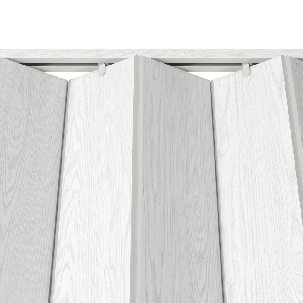 36" W PVC Foldable Accordion Doors or Privacy Room Divider for Internal Use, White