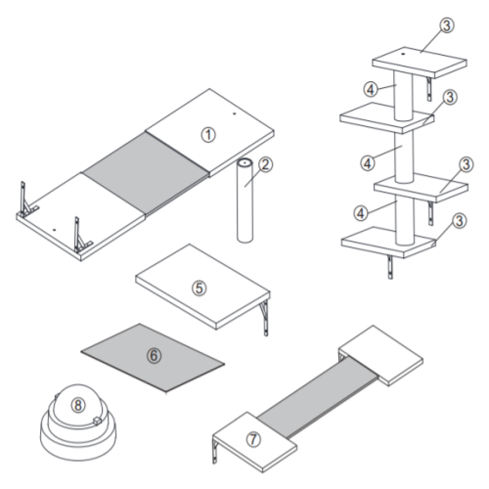 Cat Wall Shelves, Wall-Mounted Cat Climber Set of 5, Floating Cat Perches, Cat Furniture