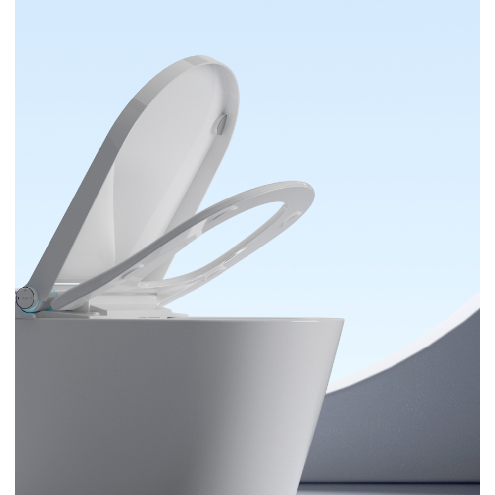 Smart Toilet with Built-in Heated Seat, Tankless Toilet with Auto Flushing, Adjustable Seat Temp, Flush Remote Control LED Digital Display, Elongated