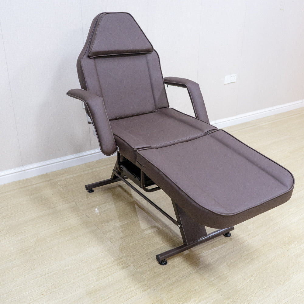 Tattoo Chair for Client, Facial Beds for Esthetician Adjustable 3-Section Lash Tattoo Bed, 72 Inches Facial Spa Chair Professional Tattoo Chair for Artist Beauty Massage Salon,Brown