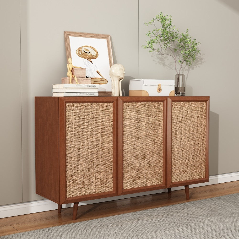 Entryway Storage Media Console Farmhouse Tv Stand Accent Buffet Sideboard Cabinet With Doors and Shelves