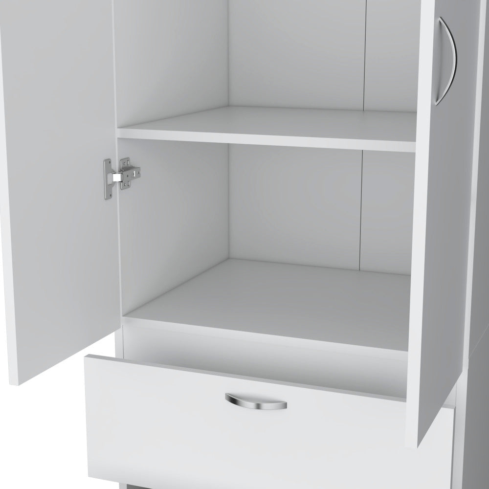 Armoire Wardrove 76" H, Hanging Rod, 2 Drawers, 1 Shelf, White