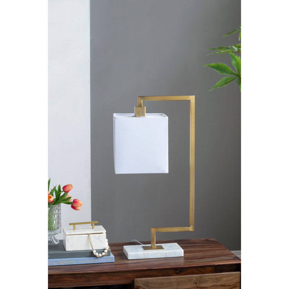16x16x29.8" Gold and Black Table Lamp with Contemporary Disc Design