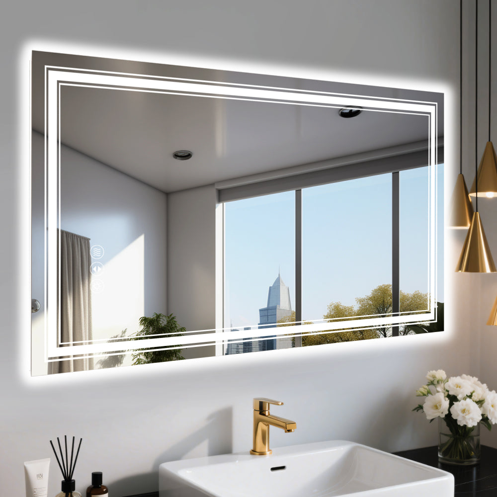 20x28 Inch Frameless LED Bathroom Mirror,Smart Mirror