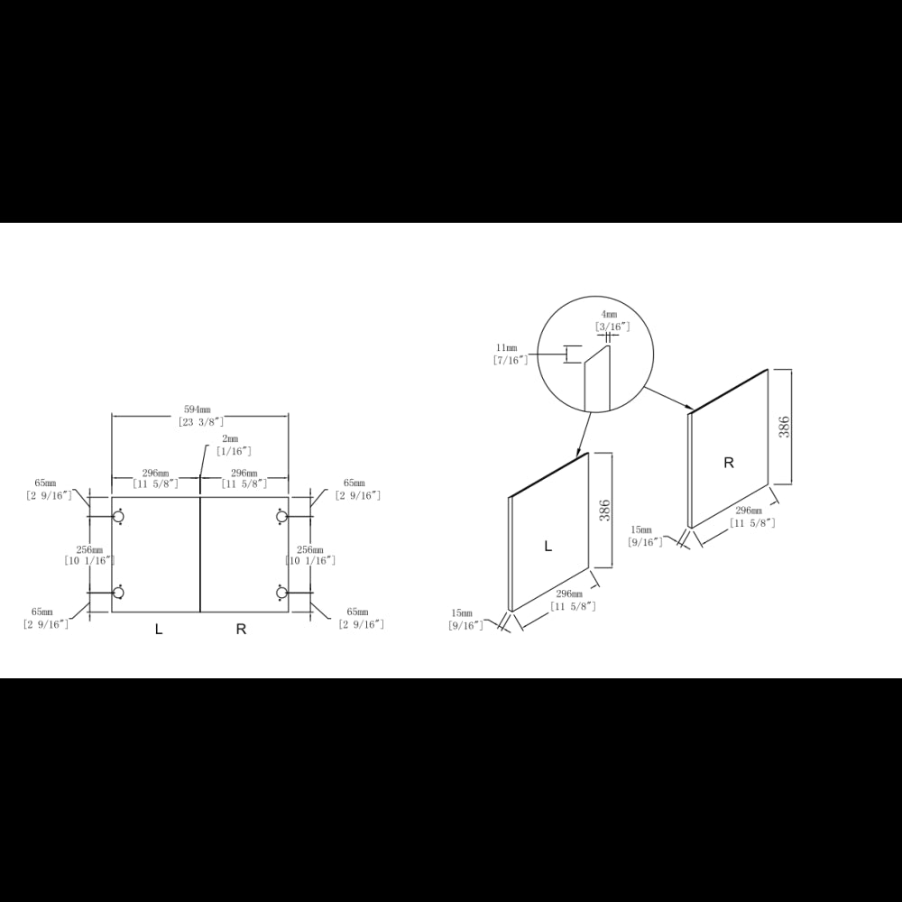 Bathroom Cabinet Door Panel, Suitable for 24 inch Vanity, Storage Cabinets and Cabinets -Door Panel Only