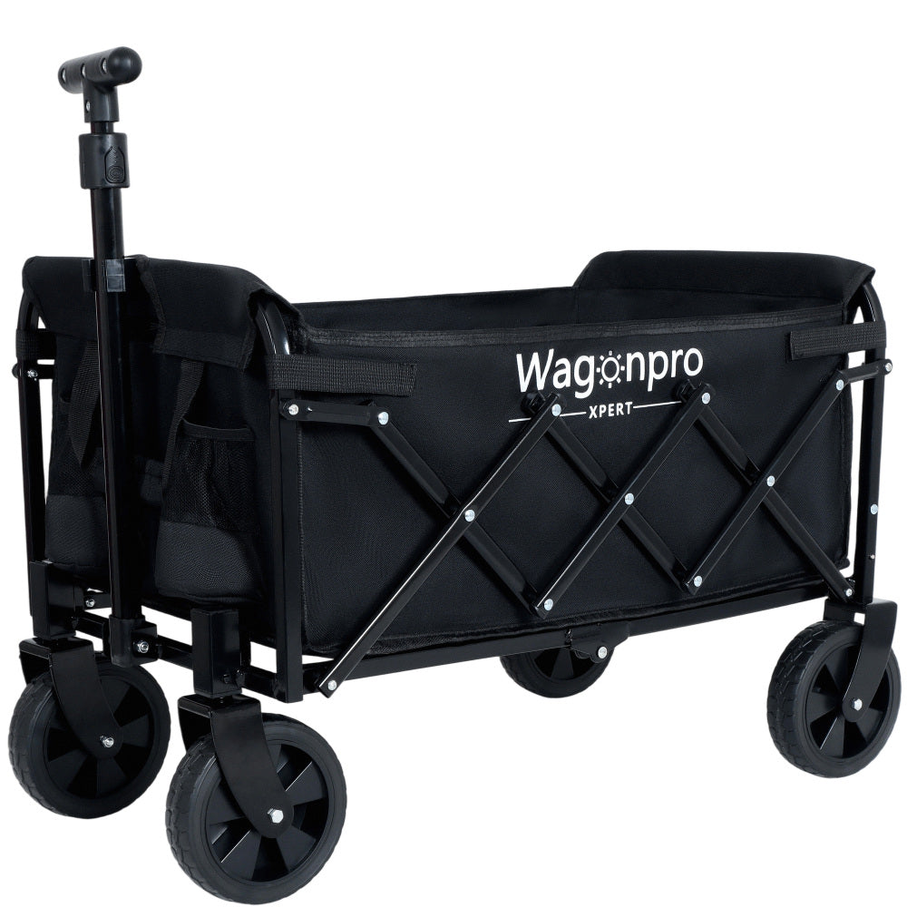 Expandable Dual-Layer Utility Wagon with 100% Extra Space - Grocery Cart for Camping, Shopping, Sports, Gardening, Fishing, Gray