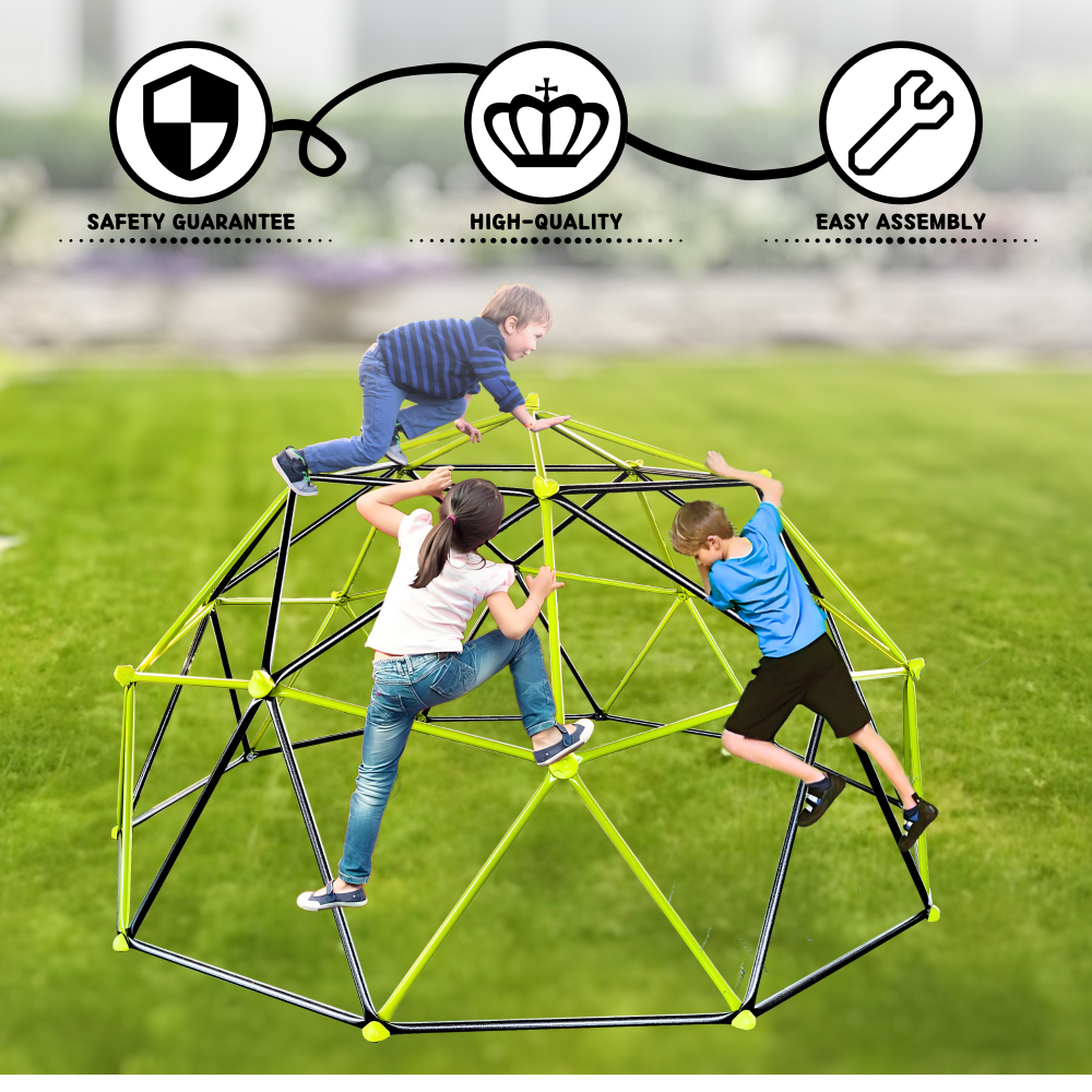 XCF006I Ten sided climbing frame for outdoor playground for age 3+ climber with Colorful Climbing Stones 10ft