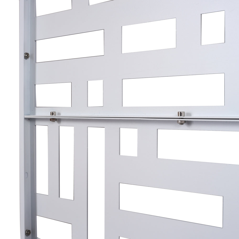 Outdoor & Indoor Privacy Screen Metal Privacy Screen 76" H×48" W, Freestanding Decorative Privacy Screen for Deck Balcony Patio, Privacy Fence Panels for Outside Lawn Garden PS103 WHITE