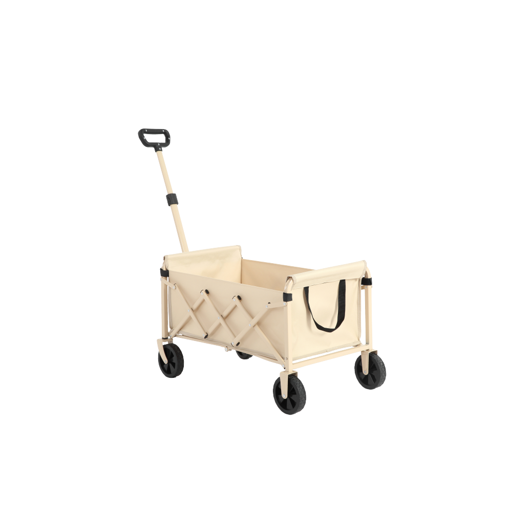Lightweight Portable Heavy Duty Folding Beach Wagons with Wheels - Outdoor Utility Carts for Grocery, Camping, Shopping, Sports, Garden with Large Capacity-Black