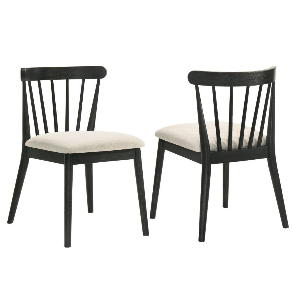 Set of 2 Dining Counter Height Chairs Modern Farmhouse Rustic Look Distressed Design Ladderback Solid Wood