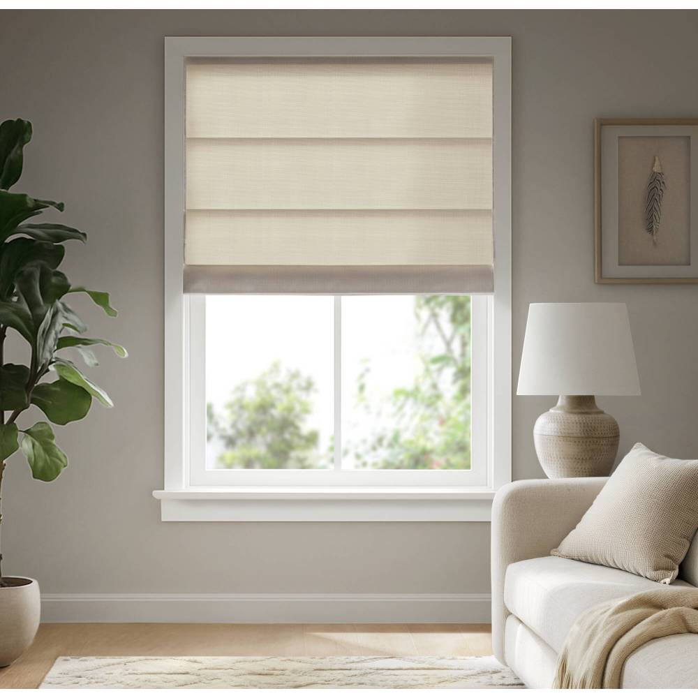 Basketweave Room Darkening Cordless Roman Shade