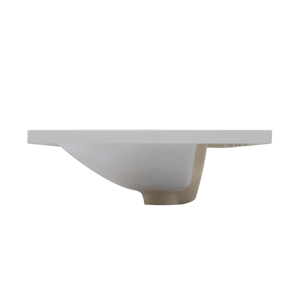 36''x18'' Bathroom Sink with Three Holes (8" Centerset), Resin Bathroom Vanity Sink Top with Overflow, Drop in Bathroom Vessel Sink Rectangle Ideal for Small Spaces, White